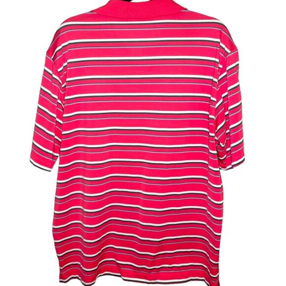 Nike Golf Tour Performance Dri Fit Men's Large Pink Striped Short Sleeve… - Picture 2 of 5
